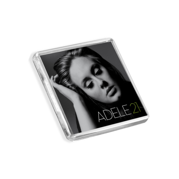 Image of Adele - 21 album cover-inspired fridge magnet on a white background