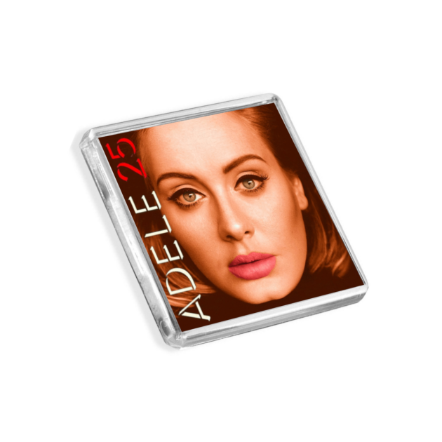 Image of Adele - 25 album cover-inspired fridge magnet on a white background