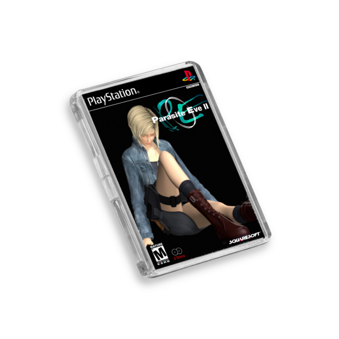 Plastic Parasite Eve II PS1 fridge magnet on a white background