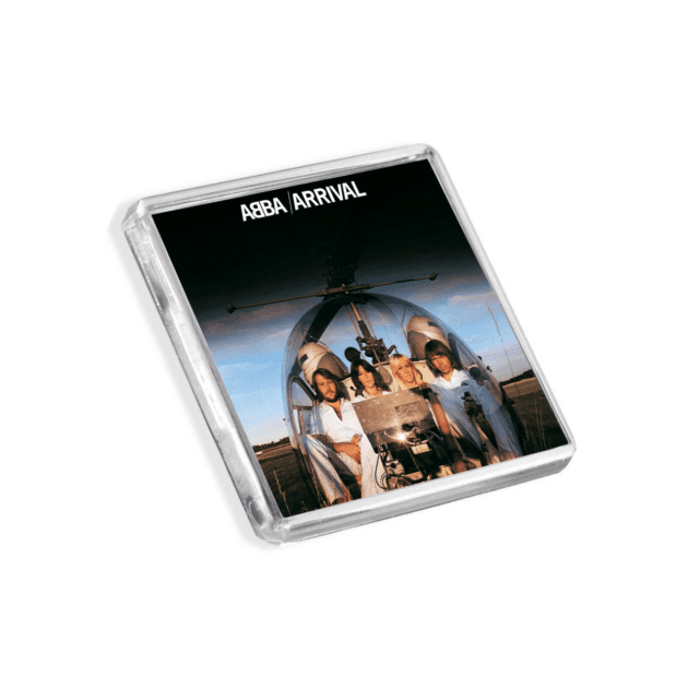 Image of an Abba - Arrival album cover fridge magnet on a white background