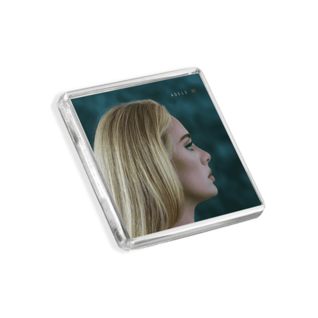 Image of Adele - 30 album cover-inspired fridge magnet on a white background