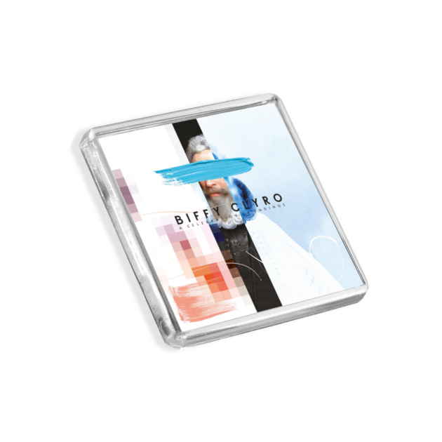 Image of Biffy Clyro - A Celebration of Endings album cover-inspired fridge magnet on a white background
