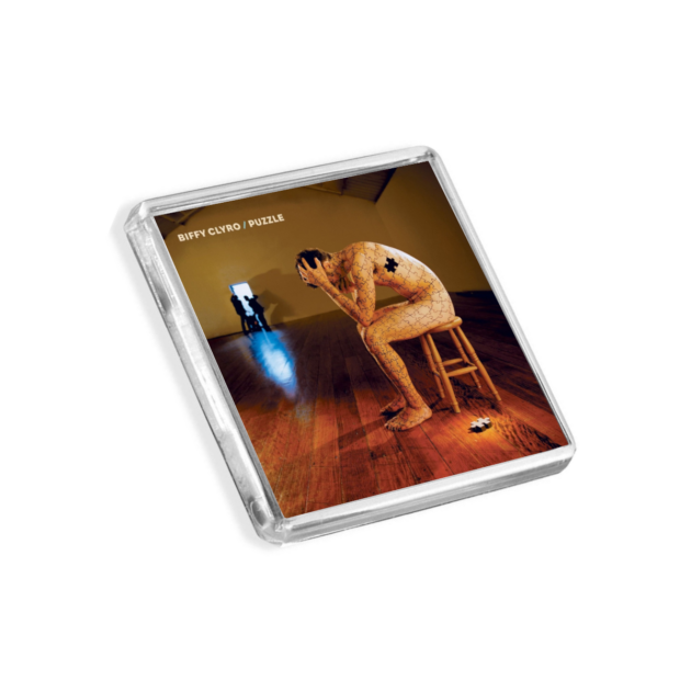 Image of Biffy Clyro - Puzzle album cover-inspired fridge magnet on a white background