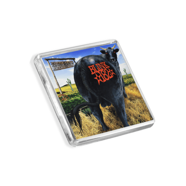 Image of Blink 182 - Dude Ranch album cover-inspired fridge magnet on a white background