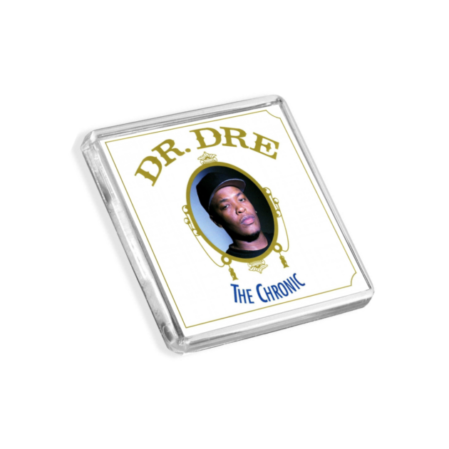 Image of Dr. Dre - The Chronic album cover-inspired fridge magnet on a white background