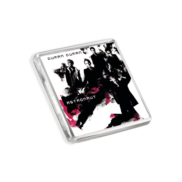 Image of Duran Duran - Astronaut album cover-inspired fridge magnet on a white background