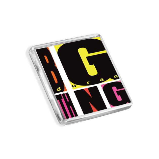 Image of Duran Duran - Big Thing album cover-inspired fridge magnet on a white background