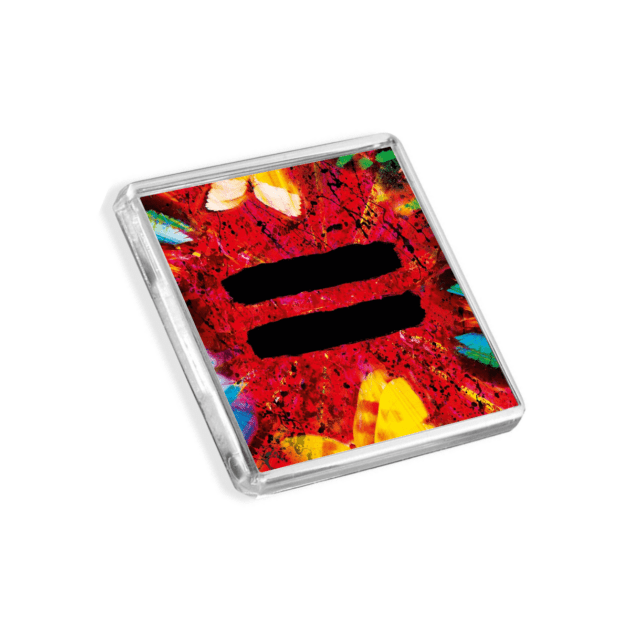 Image of Ed Sheeran - Equals album cover-inspired fridge magnet on a white background