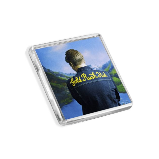 Image of George Ezra - Gold Rush Kid album cover-inspired fridge magnet on a white background