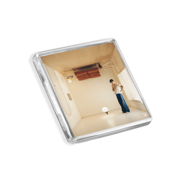 Image of Harry Styles - Harry's House album cover-inspired fridge magnet on a white background
