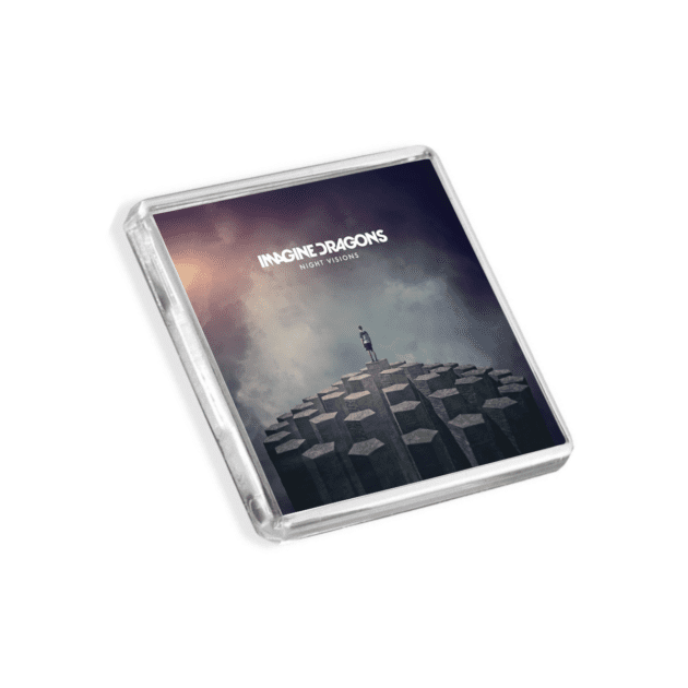 Image of Imagine Dragons - Night Visions album cover-inspired fridge magnet on a white background