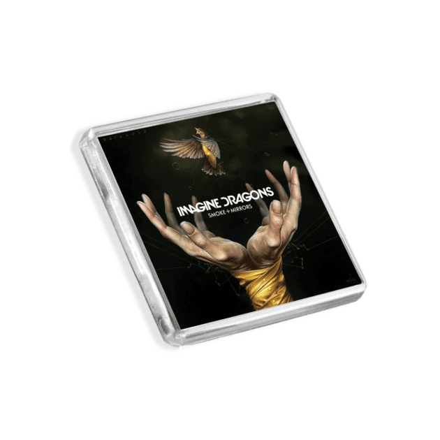 Image of Imagine Dragons - Smoke and Mirrors album cover-inspired fridge magnet on a white background
