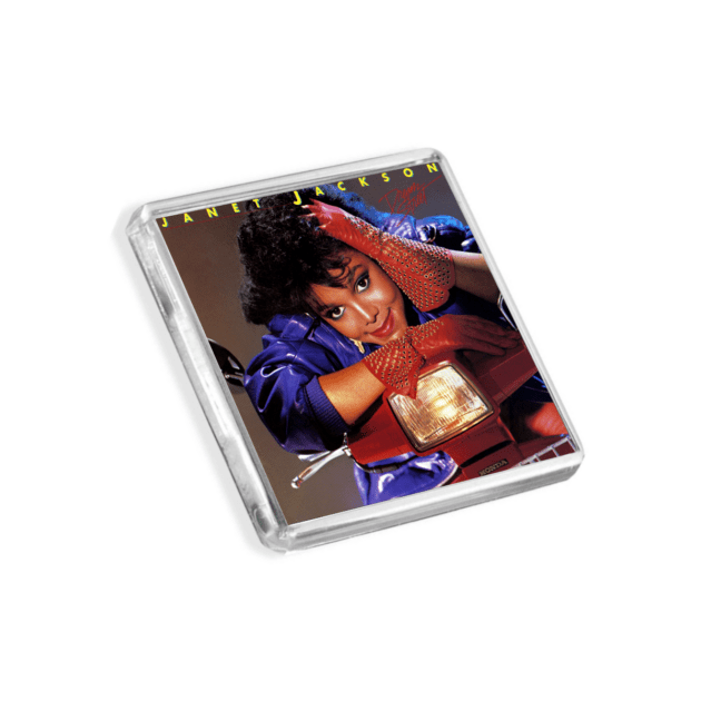 Image of Janet Jackson - Dream Street album cover-inspired fridge magnet on a white background