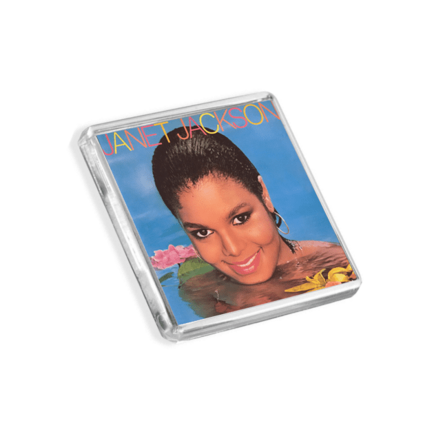 Image of Janet Jackson - Janet Jackson album cover-inspired fridge magnet on a white background