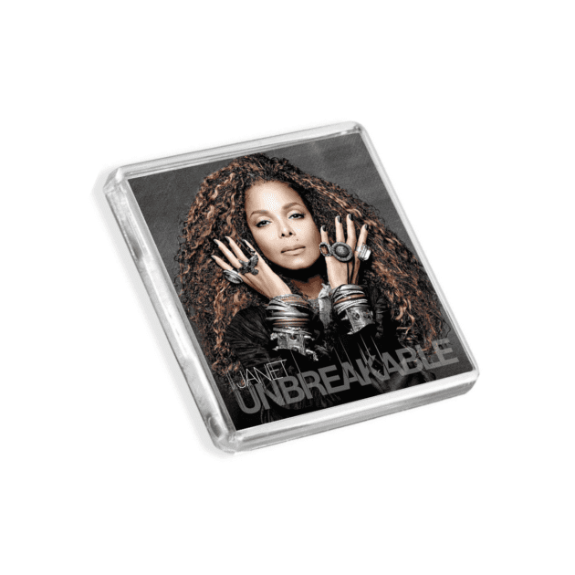 Image of Janet Jackson - Unbreakable album cover-inspired fridge magnet on a white background
