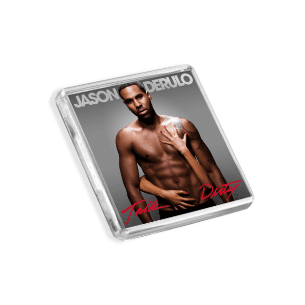 Image of Jason Derulo - Talk Dirty album cover-inspired fridge magnet on a white background