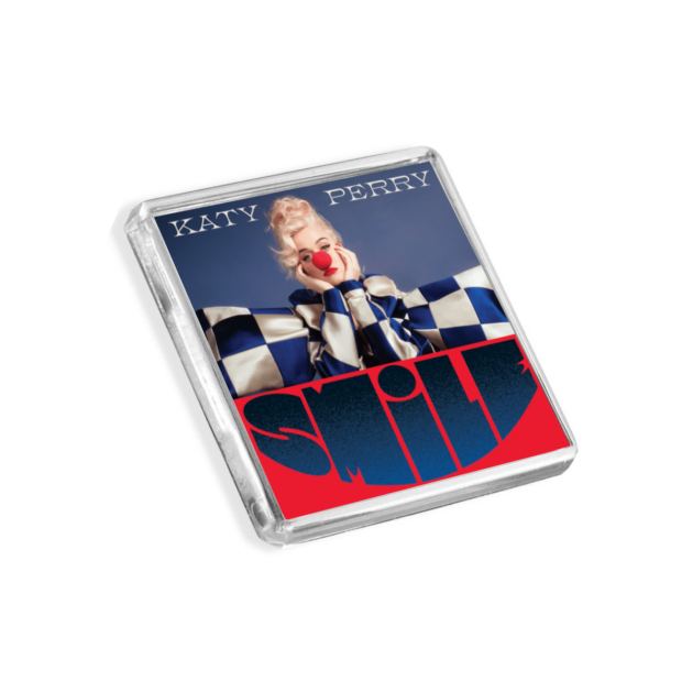 Image of Katy Perry - Smilealbum cover-inspired fridge magnet on a white background