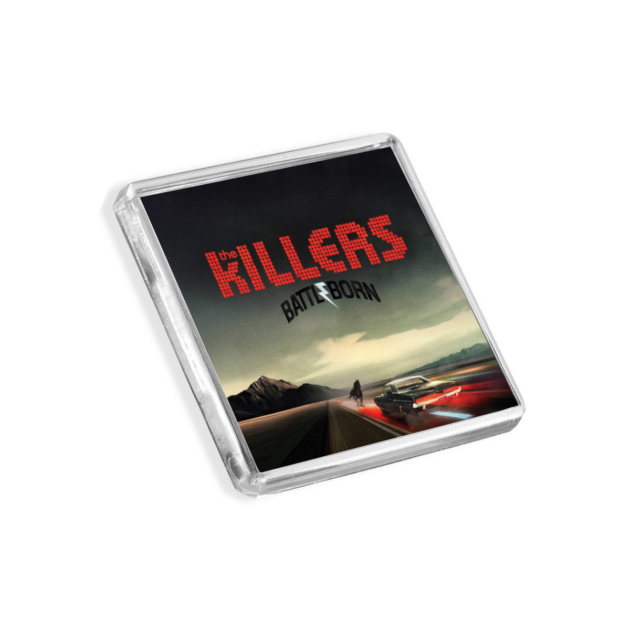 Image of The Killers - Battleborn album cover-inspired fridge magnet on a white background