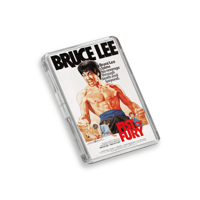 Image of Fist of Fury movie poster-inspired fridge magnet on a white background