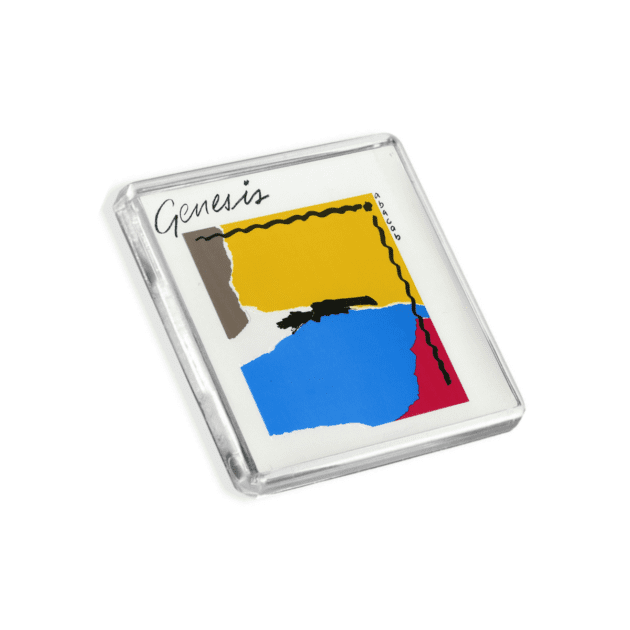 Image of Genesis - Abacab album cover-inspired fridge magnet on a white background