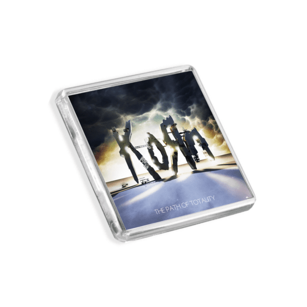 Image of Korn - Path Of Totality album cover-inspired fridge magnet on a white background