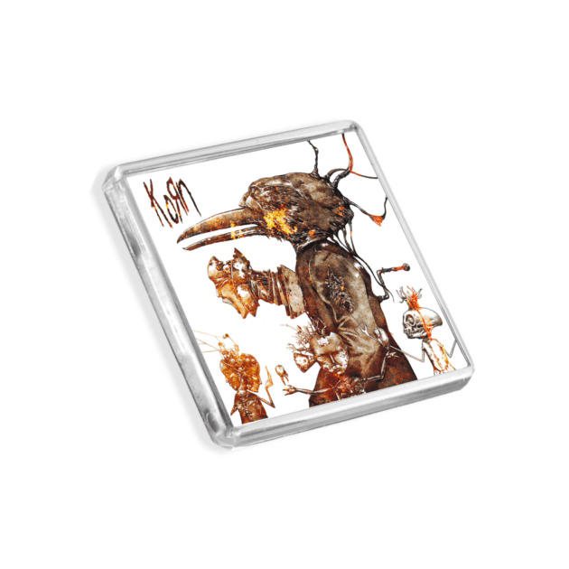 Image of Korn - Untitled album cover-inspired fridge magnet on a white background