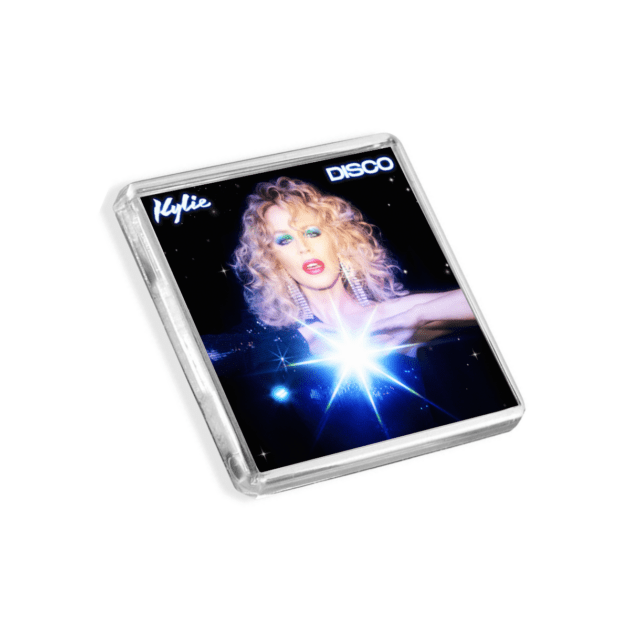 Image of Kylie Minogue - Disco album cover-inspired fridge magnet on a white background