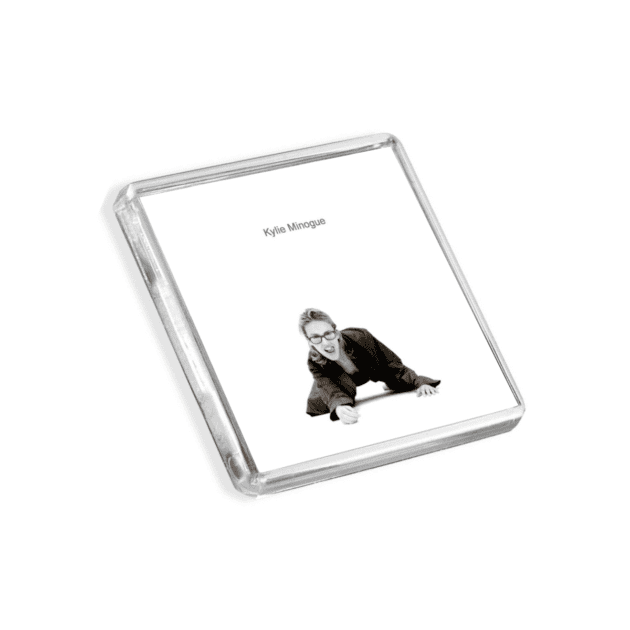 Image of Kylie Minogue - Kylie Minogue album cover-inspired fridge magnet on a white background