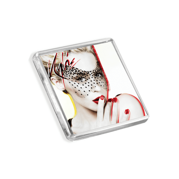 Image of Kylie Minogue - X album cover-inspired fridge magnet on a white background