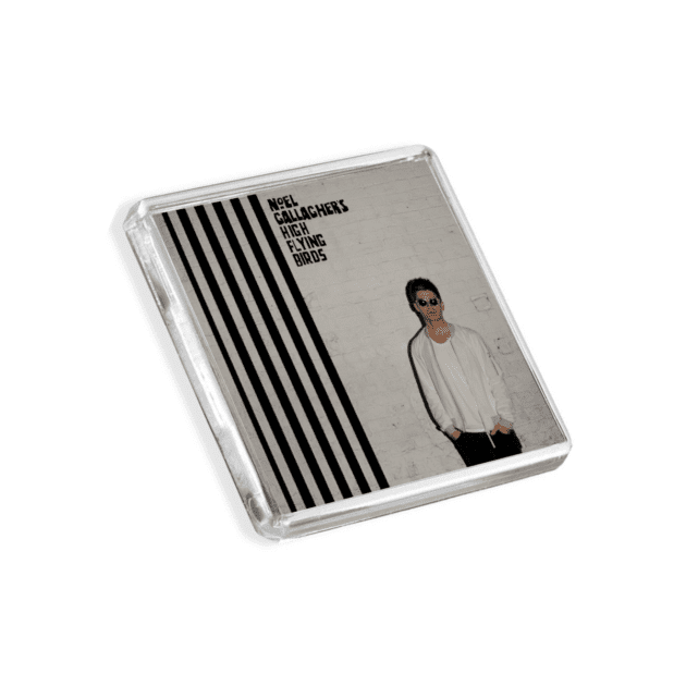 Image of Noel Gallagher - Chasing Yesterday album cover-inspired fridge magnet on a white background