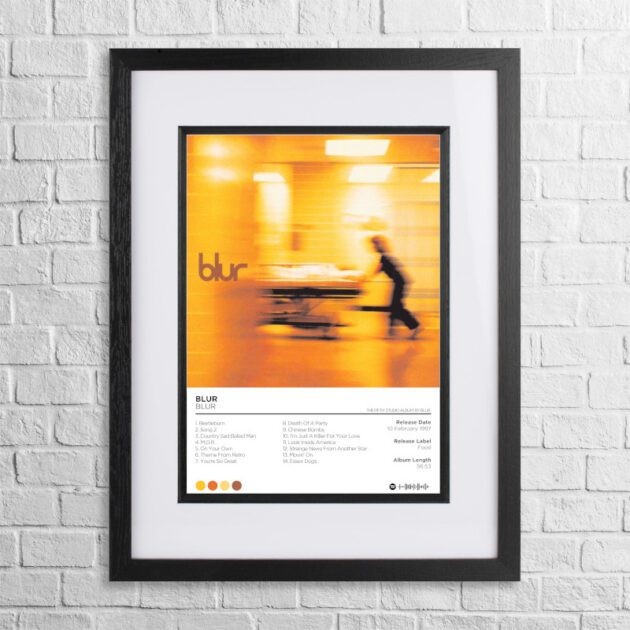 A4 custom design poster of Blur - Blur in a black, dual-aspect