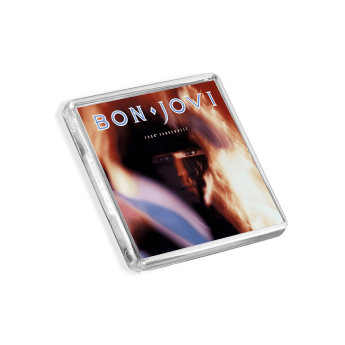 Plastic Bon Jovi - 7800 Fahrenheit magnet on a white background