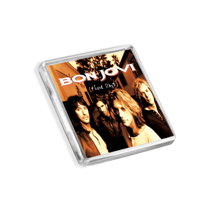 Plastic Bon Jovi - These Days magnet on a white background