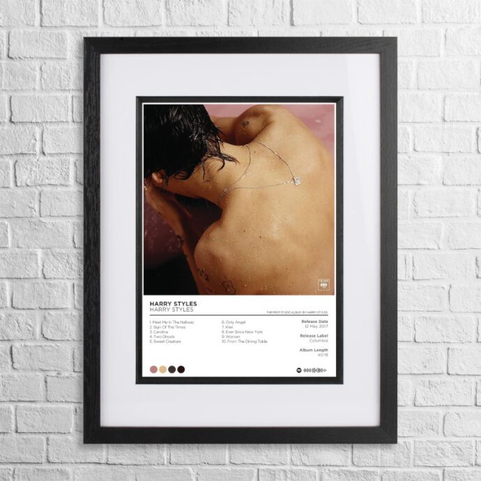 A4 custom design poster of Harry Styles - Harry Styles in a black, dual-aspect frame