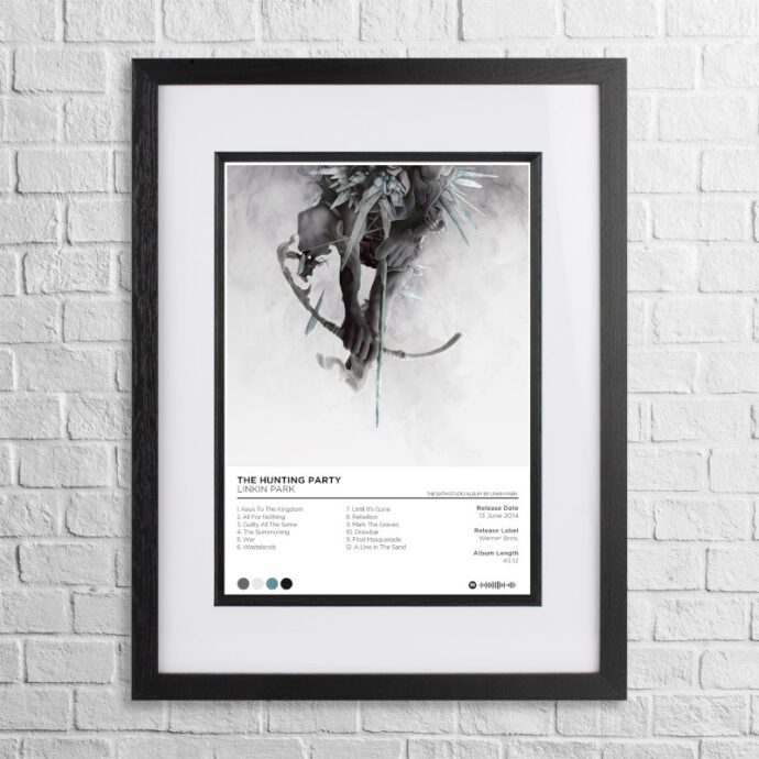 A4 custom design poster of Linkin Park - Hunting Party in a black, dual-aspect frame
