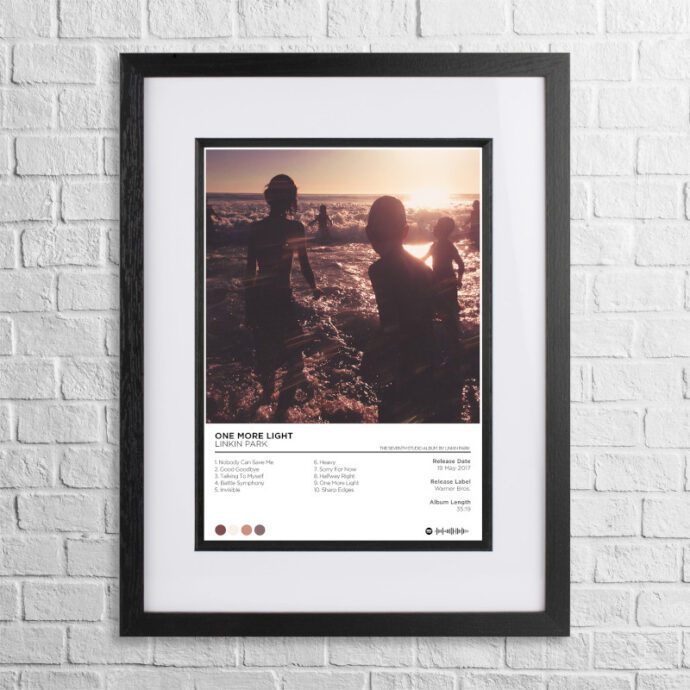 A4 custom design poster of Linkin Park - One More Light in a black, dual-aspect frame