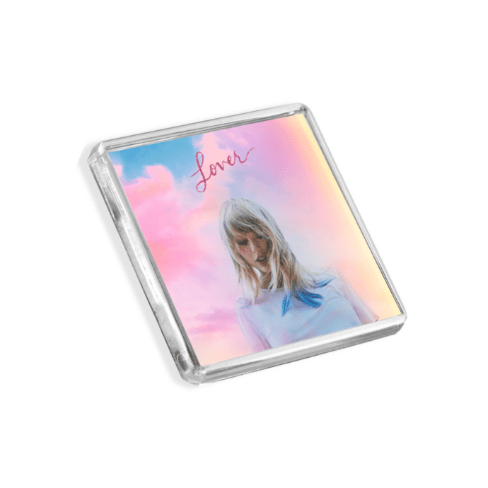 Plastic Taylor Swift - Lover magnet on a white background