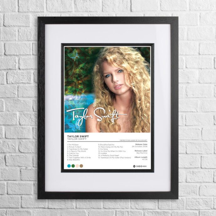 A4 custom design poster of Taylor Swift - Taylor Swift in a black, dual-aspect frame