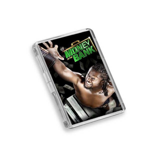 Plastic WWE Money in the Bank 2010 fridge magnet on white background