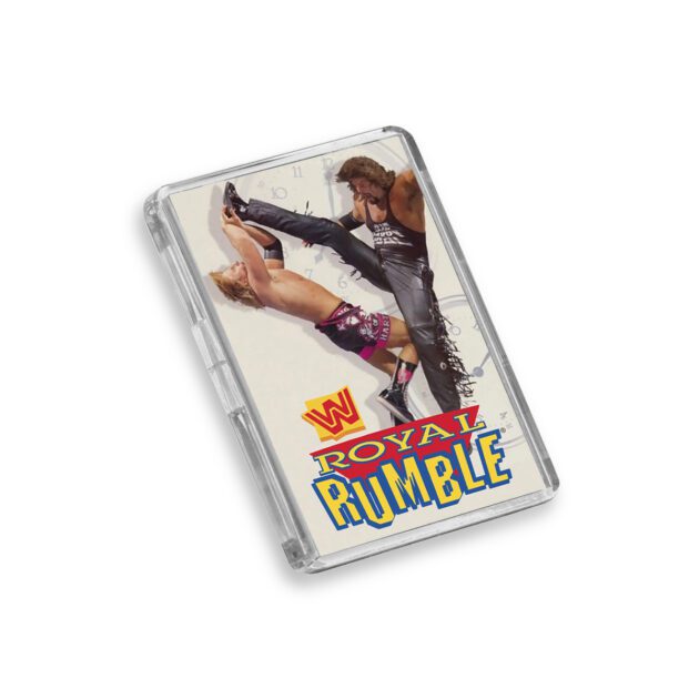Plastic WWE Royal Rumble 1996 fridge magnet on white background