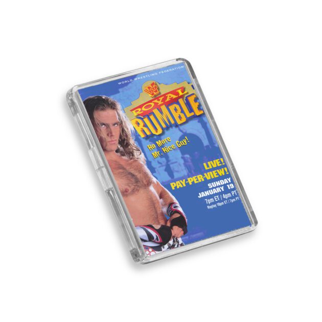 Plastic WWE Royal Rumble 1997 fridge magnet on white background