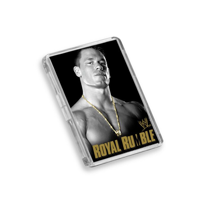 Plastic WWE Royal Rumble 2004 fridge magnet on white background