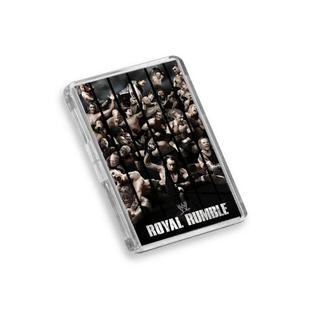 Plastic WWE Royal Rumble 2009 fridge magnet on white background