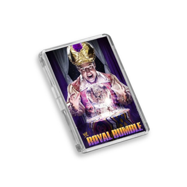 Plastic WWE Royal Rumble 2012 fridge magnet on white background