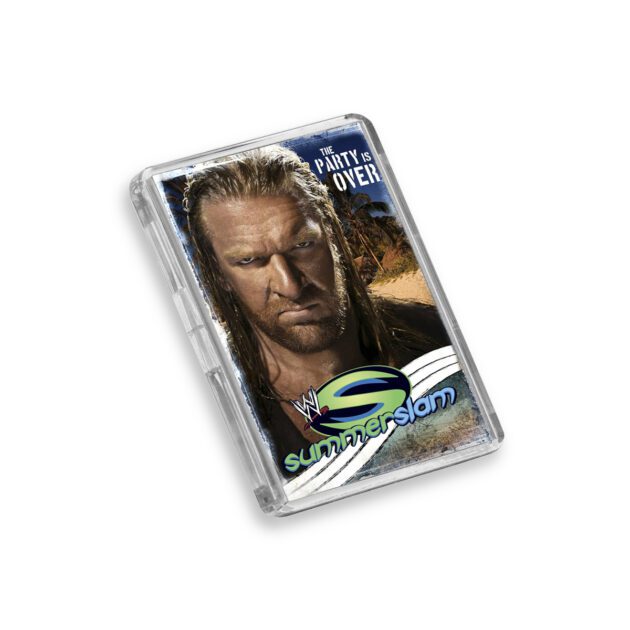 Plastic WWE Summer Slam 2007 fridge magnet on white background