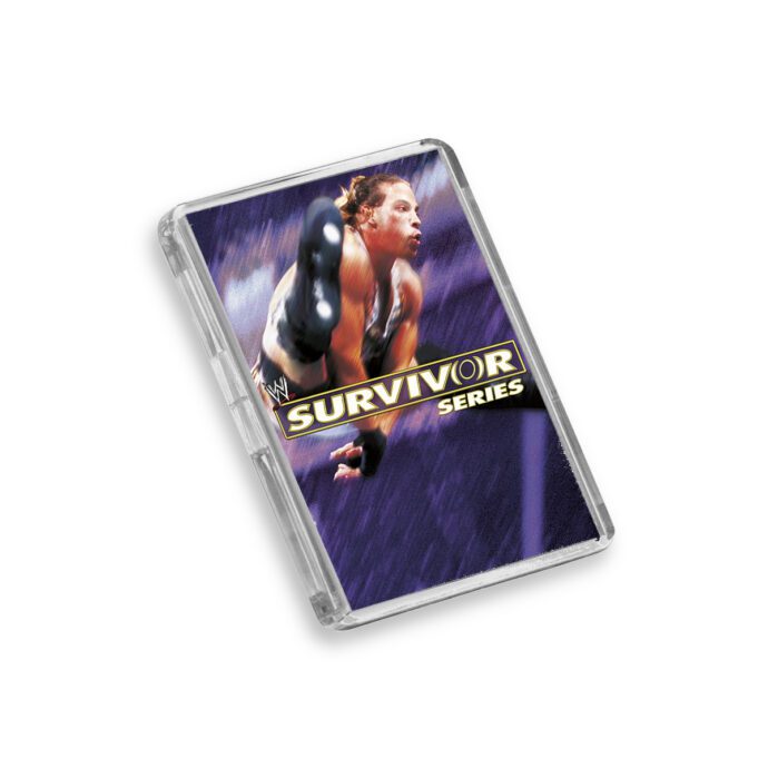 Plastic WWE Survivor Series 2002 fridge magnet on white background