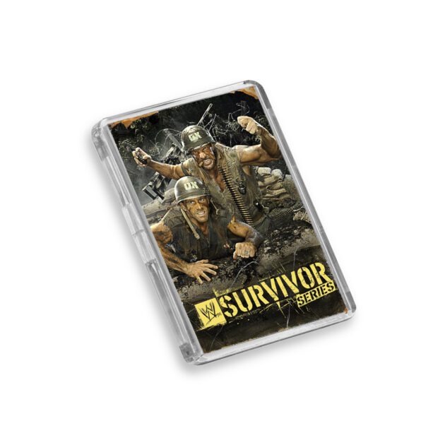 Plastic WWE Survivor Series 2009 fridge magnet on white background