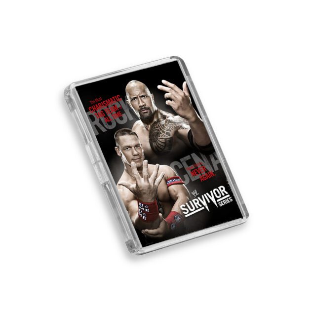 Plastic WWE Survivor Series 2011 fridge magnet on white background