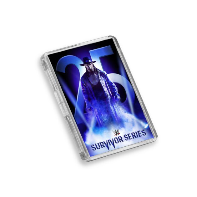 Plastic WWE Survivor Series 2015 fridge magnet on white background
