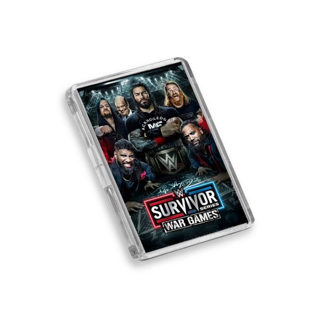 Plastic WWE Survivor Series 2022 fridge magnet on white background